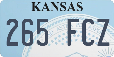 KS license plate 265FCZ