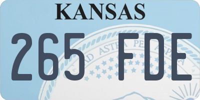 KS license plate 265FDE