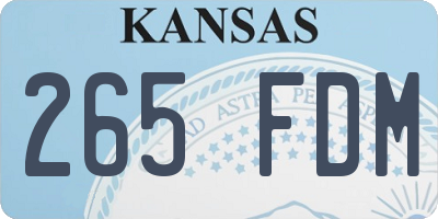 KS license plate 265FDM