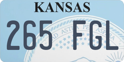 KS license plate 265FGL
