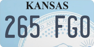 KS license plate 265FGO
