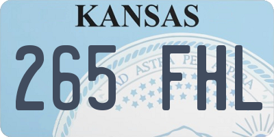 KS license plate 265FHL