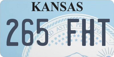 KS license plate 265FHT