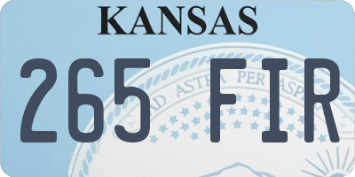 KS license plate 265FIR