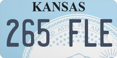 KS license plate 265FLE