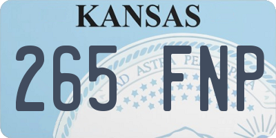 KS license plate 265FNP