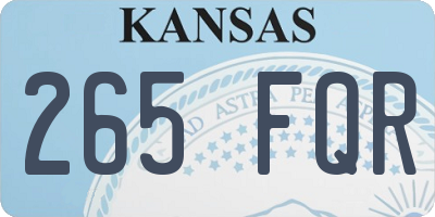 KS license plate 265FQR