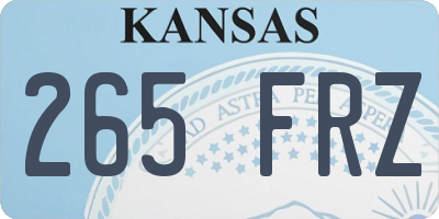 KS license plate 265FRZ