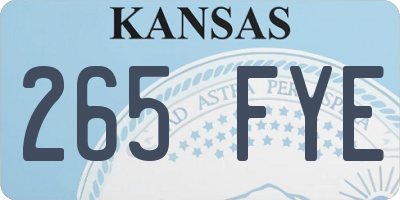 KS license plate 265FYE