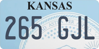 KS license plate 265GJL