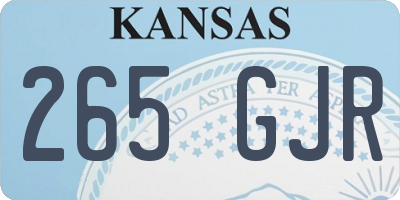 KS license plate 265GJR