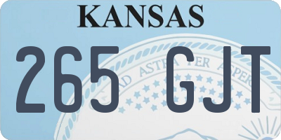 KS license plate 265GJT
