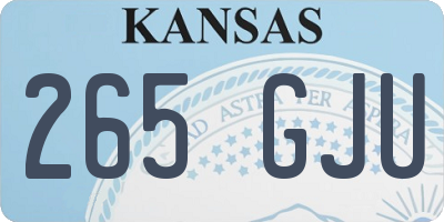 KS license plate 265GJU