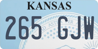 KS license plate 265GJW