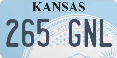 KS license plate 265GNL