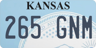 KS license plate 265GNM