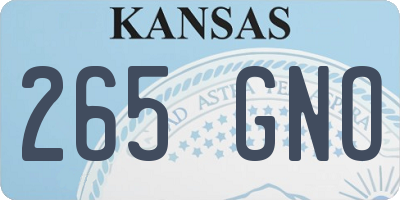 KS license plate 265GNO