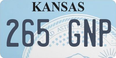 KS license plate 265GNP