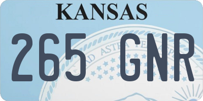 KS license plate 265GNR