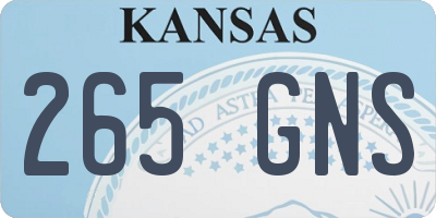 KS license plate 265GNS