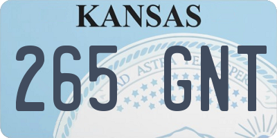 KS license plate 265GNT