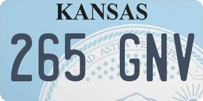 KS license plate 265GNV