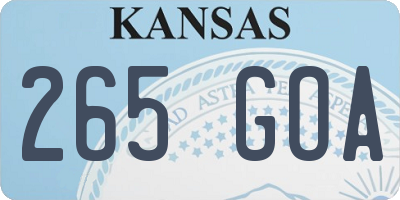 KS license plate 265GOA