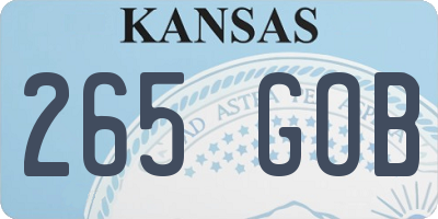 KS license plate 265GOB