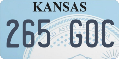 KS license plate 265GOC