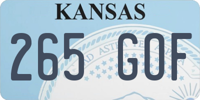 KS license plate 265GOF