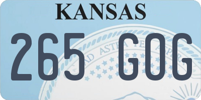 KS license plate 265GOG