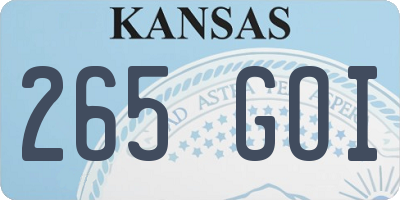 KS license plate 265GOI