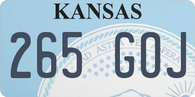 KS license plate 265GOJ