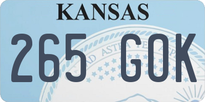 KS license plate 265GOK