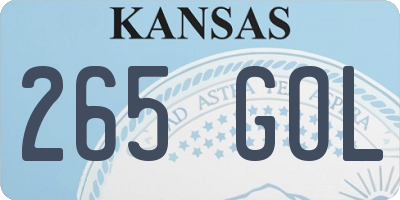 KS license plate 265GOL