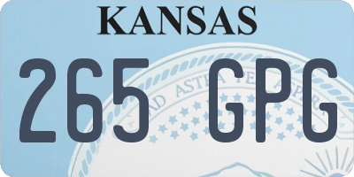 KS license plate 265GPG