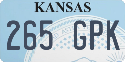 KS license plate 265GPK