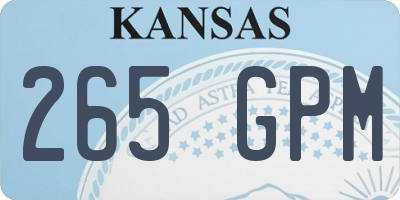 KS license plate 265GPM