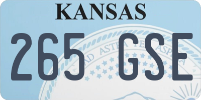 KS license plate 265GSE