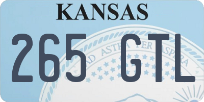 KS license plate 265GTL
