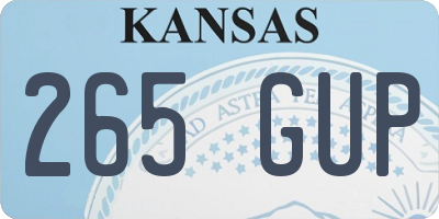 KS license plate 265GUP