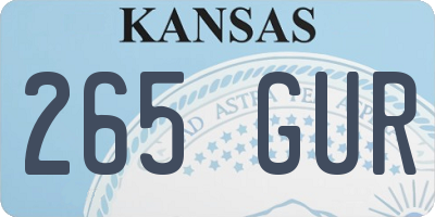 KS license plate 265GUR