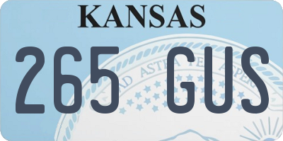 KS license plate 265GUS
