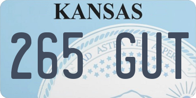 KS license plate 265GUT