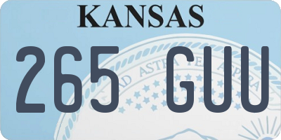 KS license plate 265GUU