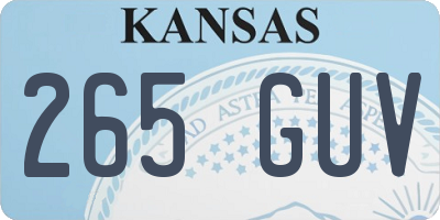 KS license plate 265GUV