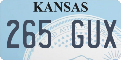 KS license plate 265GUX