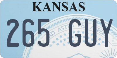KS license plate 265GUY
