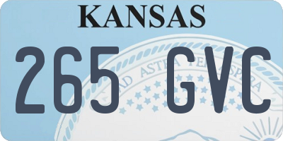 KS license plate 265GVC