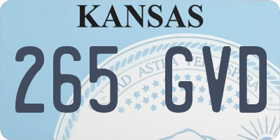 KS license plate 265GVD